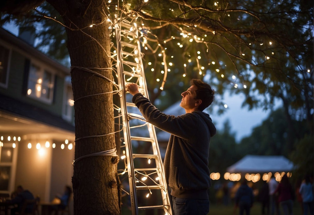 How to String Lights on an Outdoor Tree