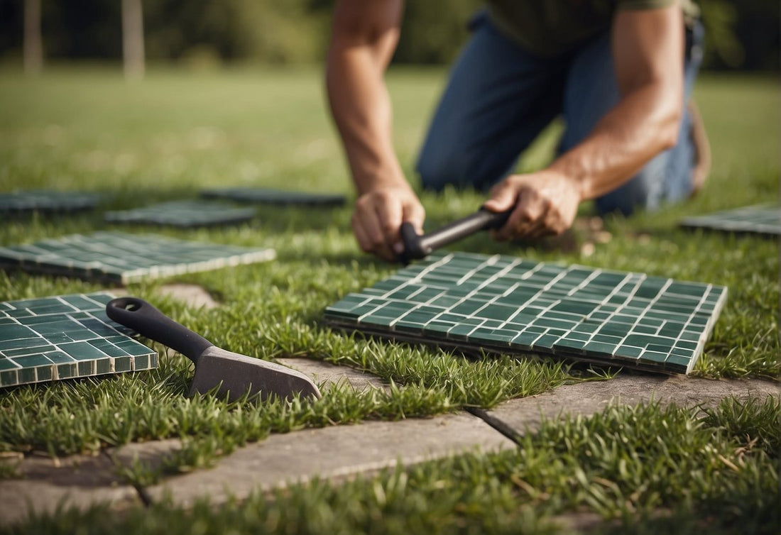 How to Lay Outdoor Tiles on Grass