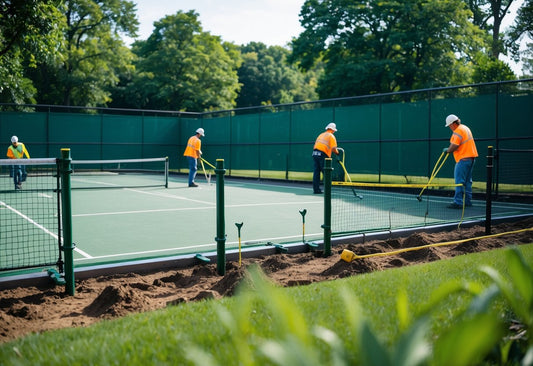 How To Install Fencing Around An Outdoor Tennis Court For Safety?