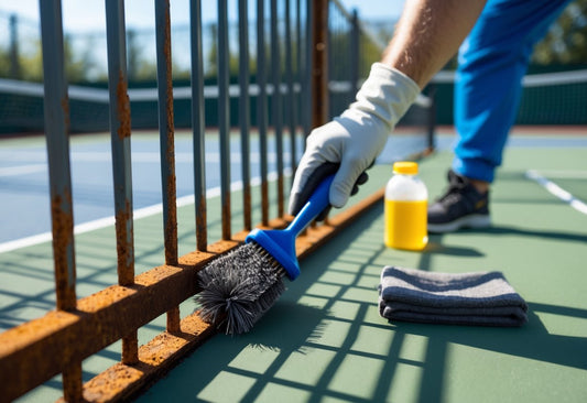 How To Remove Rust From Fencing Around An Outdoor Tennis Court?