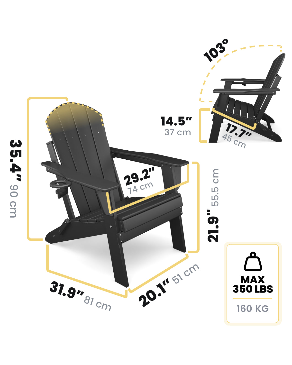 Adirondack Chair - Black