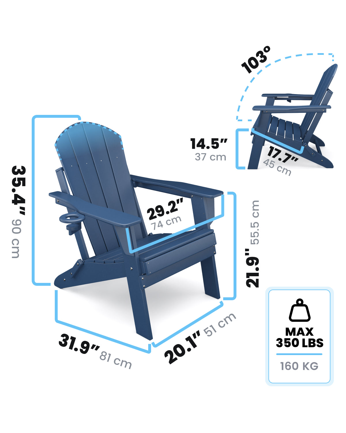 Adirondack Chair - Navy